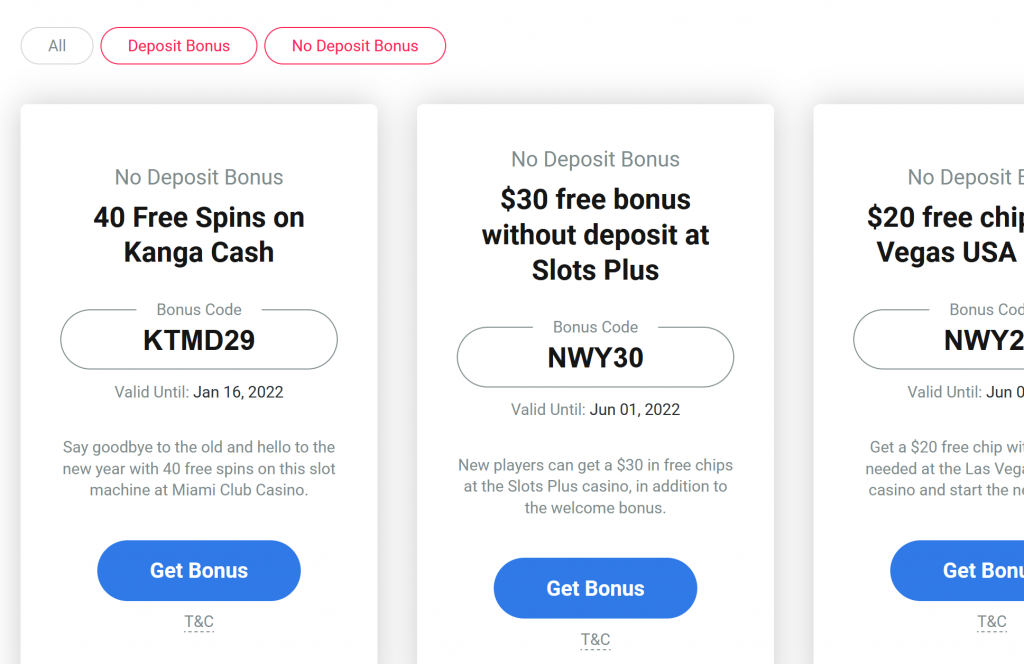 Difference between deposit and no deposit bonus offers on our own website.