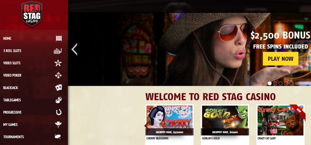 Red Stag casino review and main lobby